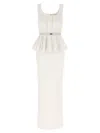 Elisabetta Franchi Red Carpet Eyelet-embellished Maxi Dress In White