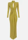 Elisabetta Franchi Red Carpet Dress With Drapes In Yellow