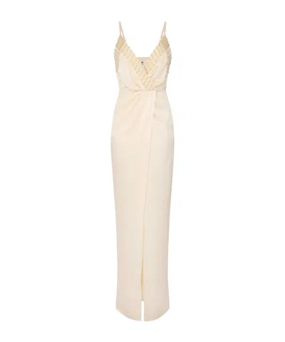 Elisabetta Franchi Red Carpet Dress With Embroidered Crystals In White