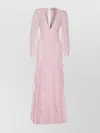 Elisabetta Franchi Red Carpet Dress With Rouches And Split In Pink