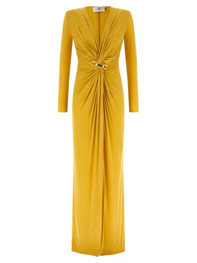 Elisabetta Franchi Red Carpet Dress In Yellow
