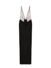 Elisabetta Franchi Red Carpet Embroidery Long Dress With Voile Inserts And Flowers Detail In Black