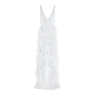 Elisabetta Franchi Red Carpet Flounce Dress