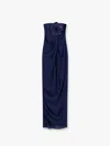 Elisabetta Franchi Red Carpet Glossy Jersey Fabric Dress With Flower