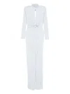 Elisabetta Franchi Red Carpet High-neck Twist-front Maxi Dress In White
