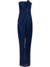 Elisabetta Franchi Red Carpet Glossy Jersey Fabric Dress With Flower