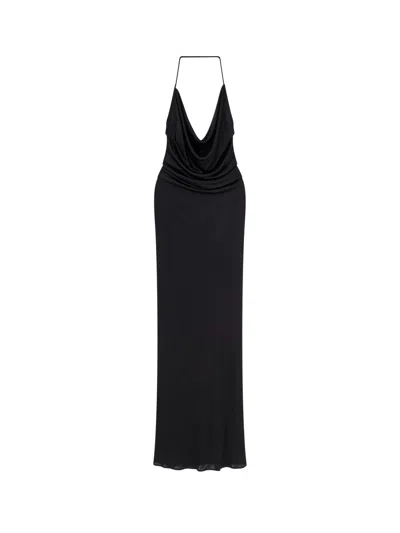 Elisabetta Franchi Red Carpet Jersey Dress In Black