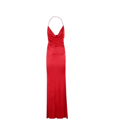 Elisabetta Franchi Red Carpet Jersey Dress With Bare Back
