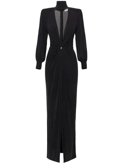 Elisabetta Franchi Red Carpet Jersey Knot Dress In Black