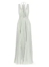 Elisabetta Franchi Red Carpet Dress Made Of Lurex Jersey Fabric With Belt
