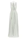 Elisabetta Franchi Red Carpet Dress Made Of Lurex Jersey Fabric With Belt