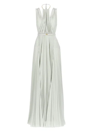 ELISABETTA FRANCHI RED CARPET JERSEY LUREX DRESS