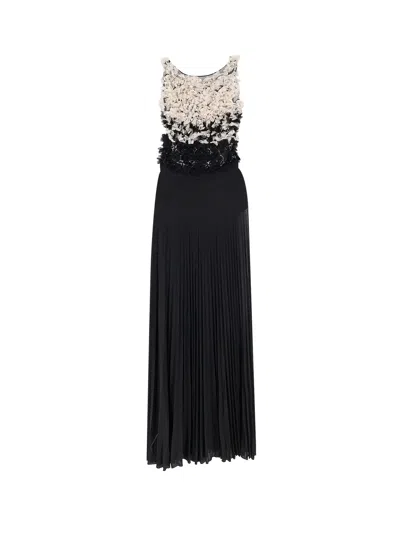 Elisabetta Franchi Red Carpet Long Dress In Black