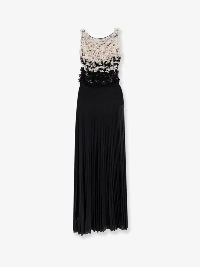 Elisabetta Franchi Red Carpet Long Dress In Black