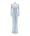 Elisabetta Franchi Light Blue Red Carpet Long Dress In Blue