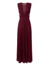 Elisabetta Franchi Lurex Jersey Dress Deep V-neckline In Red