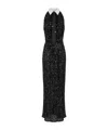 Elisabetta Franchi Red Carpet Sequin Dress With Tie In Black
