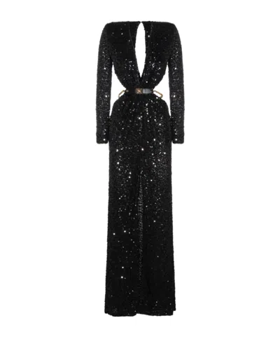 Elisabetta Franchi Red Carpet Sequinned Dress In Black