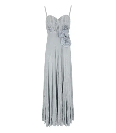 Elisabetta Franchi Red Carpet Sky Blue Dress In Gray