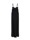 Elisabetta Franchi Red Carpet Stretch Viscose Long Dress In Black
