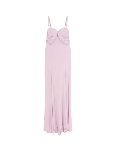 Elisabetta Franchi Red Carpet Stretch Viscose Long Dress In Pink