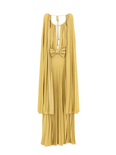 ELISABETTA FRANCHI RED CARPET VISCOSE BLEND LONG DRESS WITH LUREX EFFECT