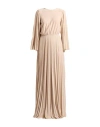 Elisabetta Franchi Red Carpet Woman Maxi Dress Beige Size 8 Viscose, Polyester, Polyimide, Elastane