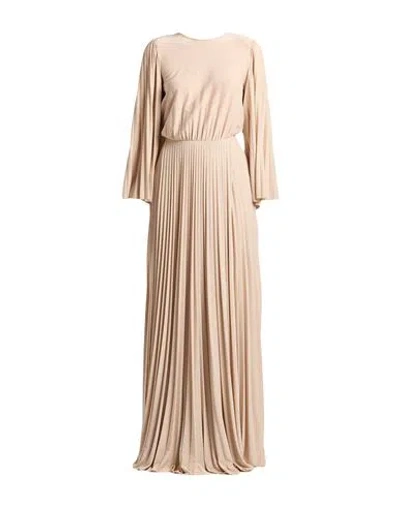 Elisabetta Franchi Red Carpet Woman Maxi Dress Beige Size 8 Viscose, Polyester, Polyimide, Elastane