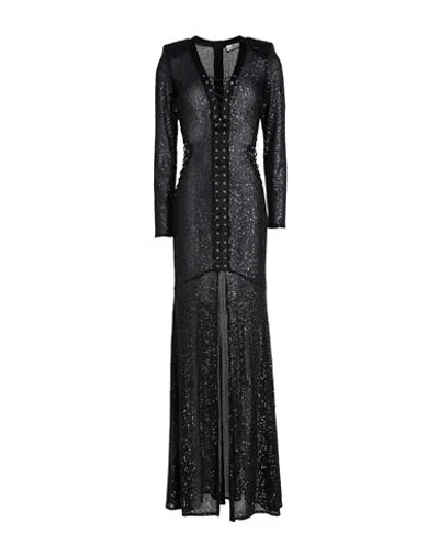 Elisabetta Franchi Red Carpet Woman Maxi Dress Black Size 4 Polyester, Elastane In Black