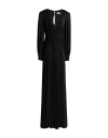 Elisabetta Franchi Red Carpet Woman Maxi Dress Black Size 8 Cupro, Elastane, Polyamide, Viscose, Cot