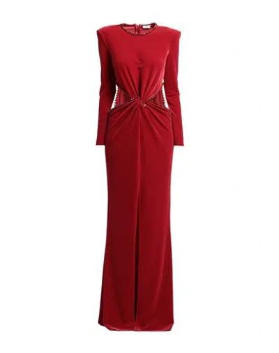 Elisabetta Franchi Red Carpet Woman Maxi Dress Brick Size 10 Polyester, Elastane