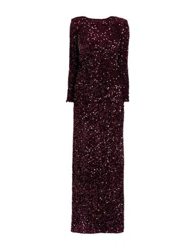 Elisabetta Franchi Red Carpet Woman Maxi Dress Burgundy Size 2 Polyester