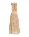 Elisabetta Franchi Red Carpet Woman Maxi Dress Camel Size 6 Viscose, Polyester In Neutral