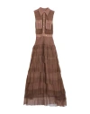 Elisabetta Franchi Red Carpet Woman Maxi Dress Chocolate Brown Size 4 Viscose, Polyester