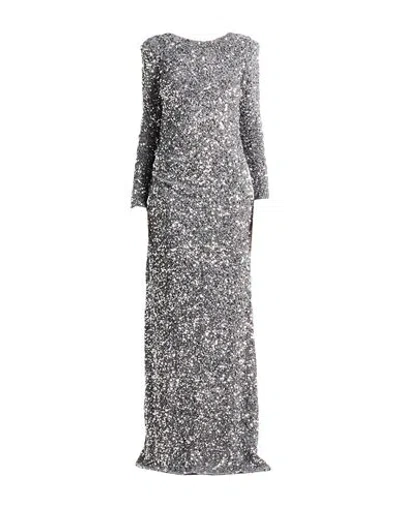 Elisabetta Franchi Red Carpet Woman Maxi Dress Grey Size 10 Polyester In Green
