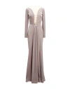 Elisabetta Franchi Red Carpet Woman Maxi Dress Grey Size 4 Polyester, Elastane, Polyamide