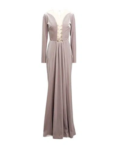Elisabetta Franchi Red Carpet Woman Maxi Dress Grey Size 4 Polyester, Elastane, Polyamide