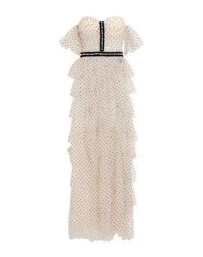 Elisabetta Franchi Red Carpet Woman Maxi Dress Ivory Size 4 Polyamide, Viscose, Glass, Elastane In White