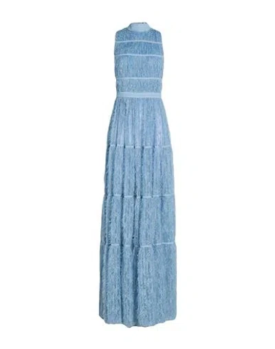 Elisabetta Franchi Red Carpet Woman Maxi Dress Light Blue Size 4 Polyester
