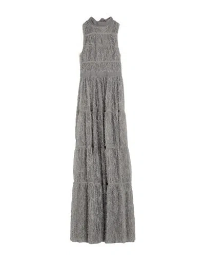 Elisabetta Franchi Red Carpet Woman Maxi Dress Light Grey Size 2 Polyester