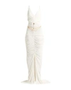 Elisabetta Franchi Red Carpet Woman Maxi Dress Off White Size 8 Viscose In Animal Print