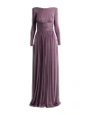 Elisabetta Franchi Red Carpet Woman Maxi Dress Plum Size 6 Cupro, Elastane In Purple