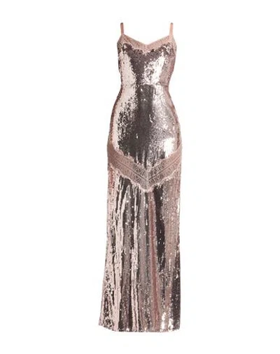 Elisabetta Franchi Red Carpet Woman Maxi Dress Rose Gold Size 4 Polyester
