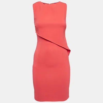 Pre-owned Elisabetta Franchi Red Crepe Sleeveless Mini Dress M
