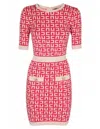 Elisabetta Franchi Red Monogram Pattern Minidress
