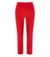 Elisabetta Franchi Slits Cropped Crepe Trousers In Red