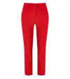 Elisabetta Franchi Slits Cropped Crepe Trousers In Red