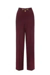 Elisabetta Franchi Red Wide-leg Trousers With High Waist