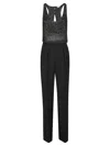 Elisabetta Franchi Refined Wide-leg Jumpsuit With Sophisticated Silhouette In Black