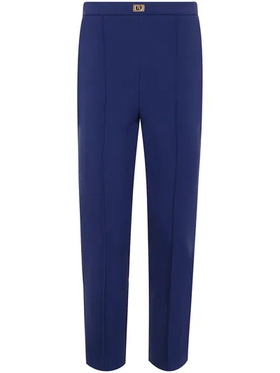 Elisabetta Franchi Regular Classic Trousers In Blue